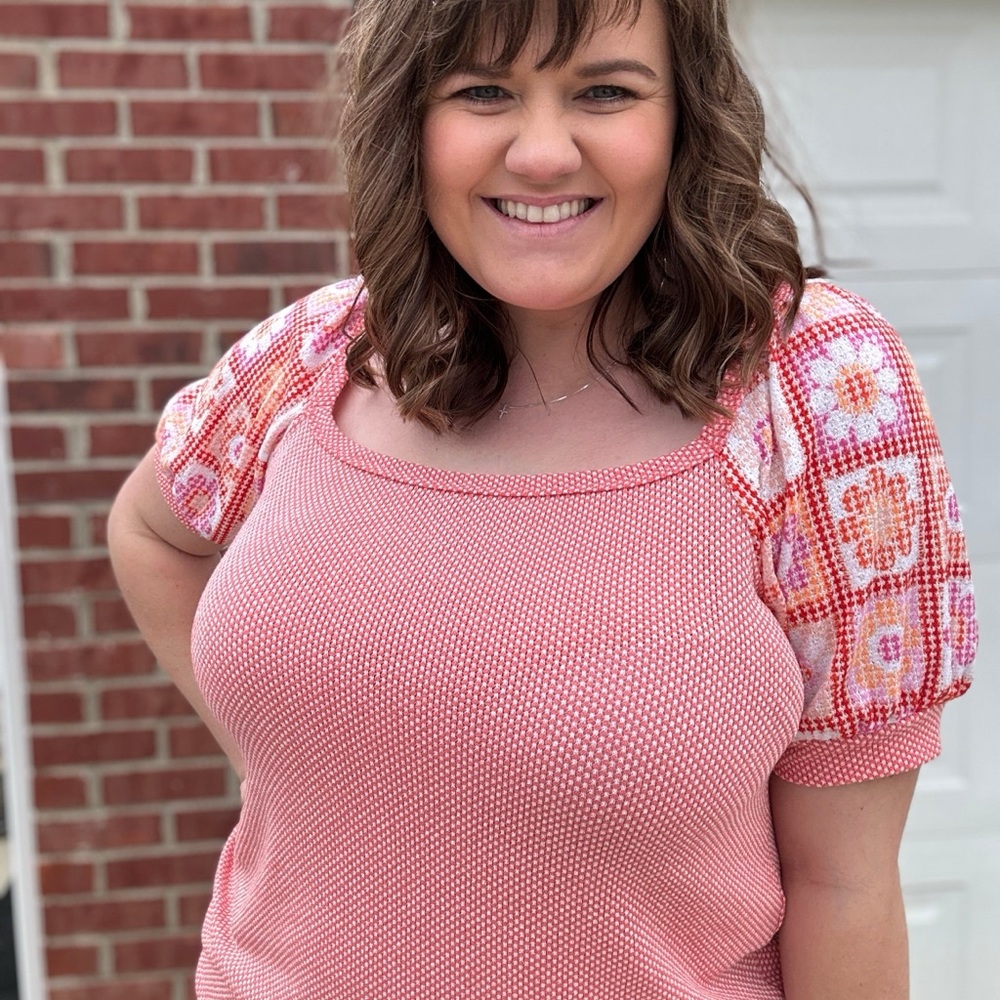 Trendy Boutique Pink Floral Blouse
